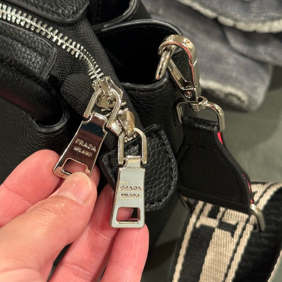 Prada Women’s Handbag Medium Size black Silver Hardware Comes With 2 Straps - Picture 5 of 8